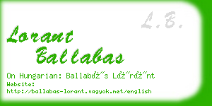 lorant ballabas business card
